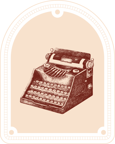 Vintage Schreibmaschine auf einem beigen Hintergrund