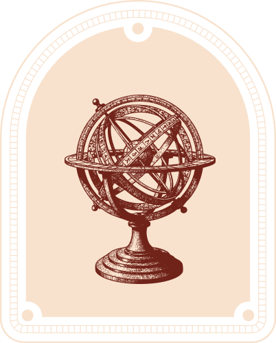 Antiker astronomischer Armillarsphäre mit Sternbildern