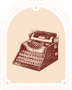 Vintage Schreibmaschine auf einem beigen Hintergrund