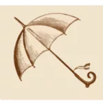 Edler Antik-Regenschirm mit geschwungenem Griff