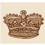 Verzierte braune Krone mit floralen Details