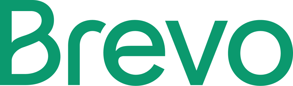 Brevo Logo in Grün auf schwarzem Hintergrund