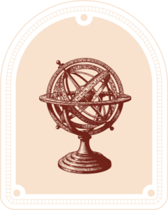 Antiker astronomischer Armillarsphäre mit Sternbildern