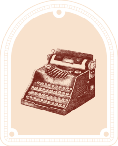 Vintage Schreibmaschine auf einem beigen Hintergrund
