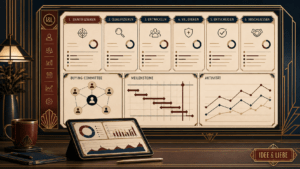 CRM-Strategie-Dashboard: Verkaufszyklus, Buying Committee, Meilensteine, Aktivitäten